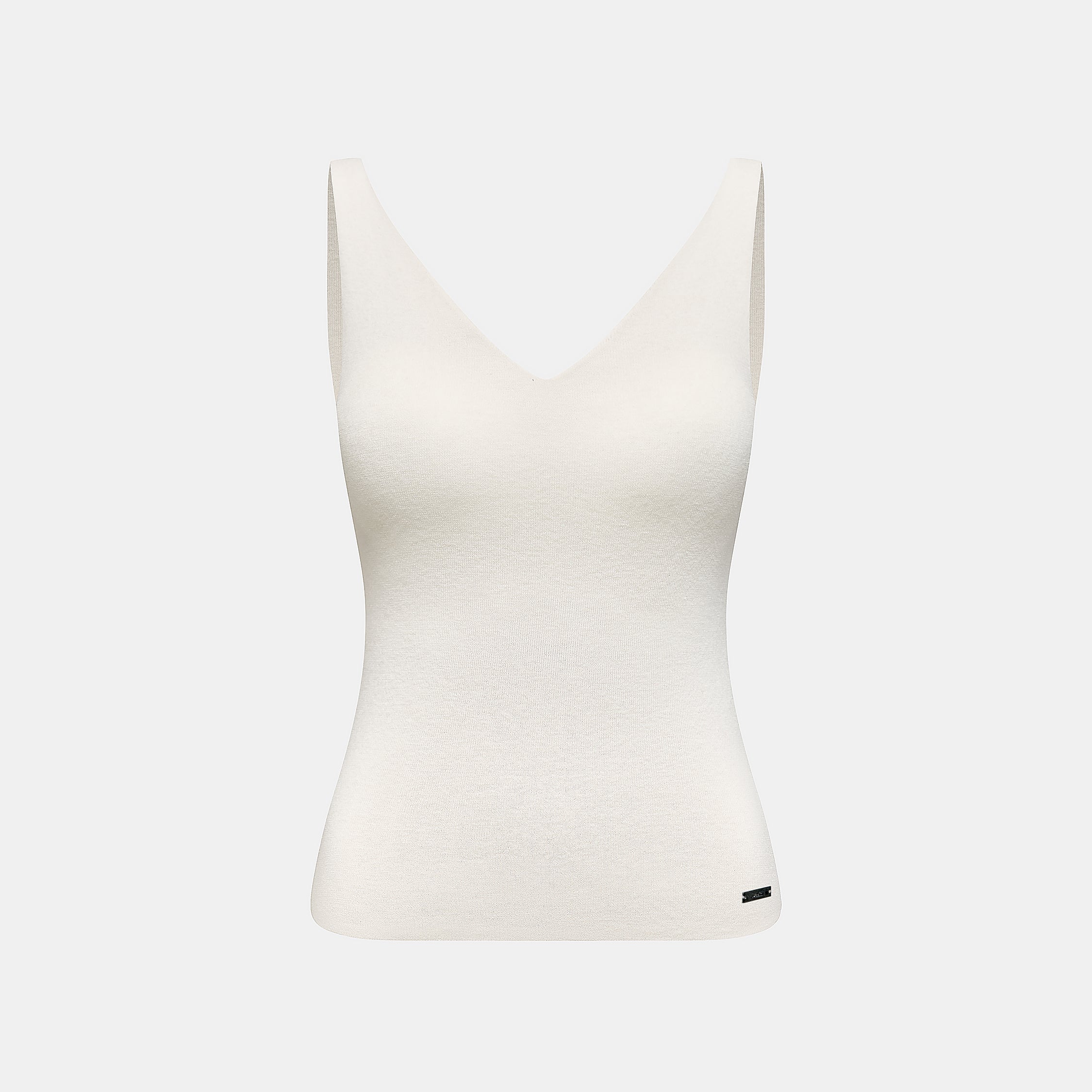 “Winter Diary”Cashmere細緻奶油絨V領Bratop—Snow White羊絨雪白