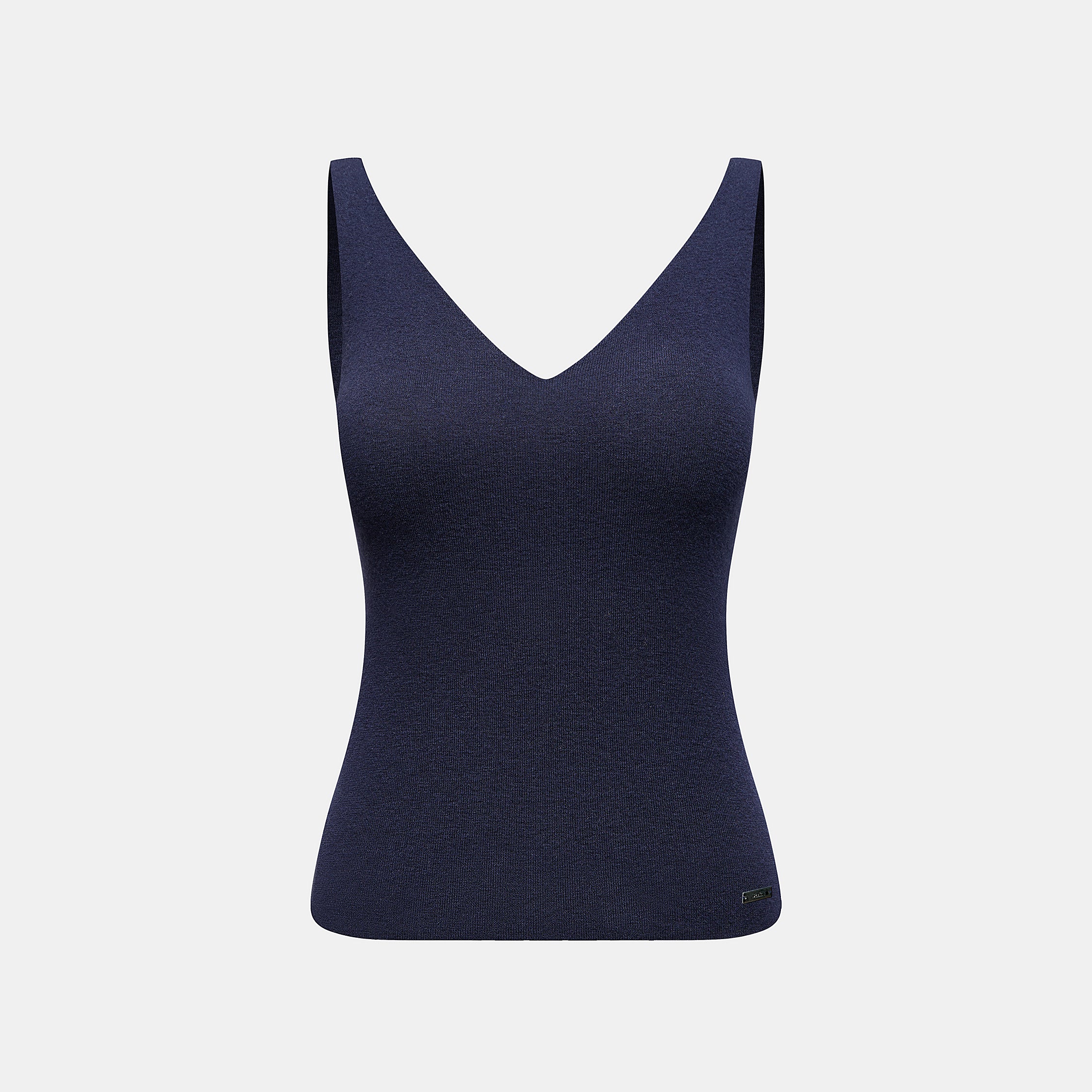 “Winter Diary”Cashmere細緻奶油絨V領Bratop—Midnight Blue午夜靛藍