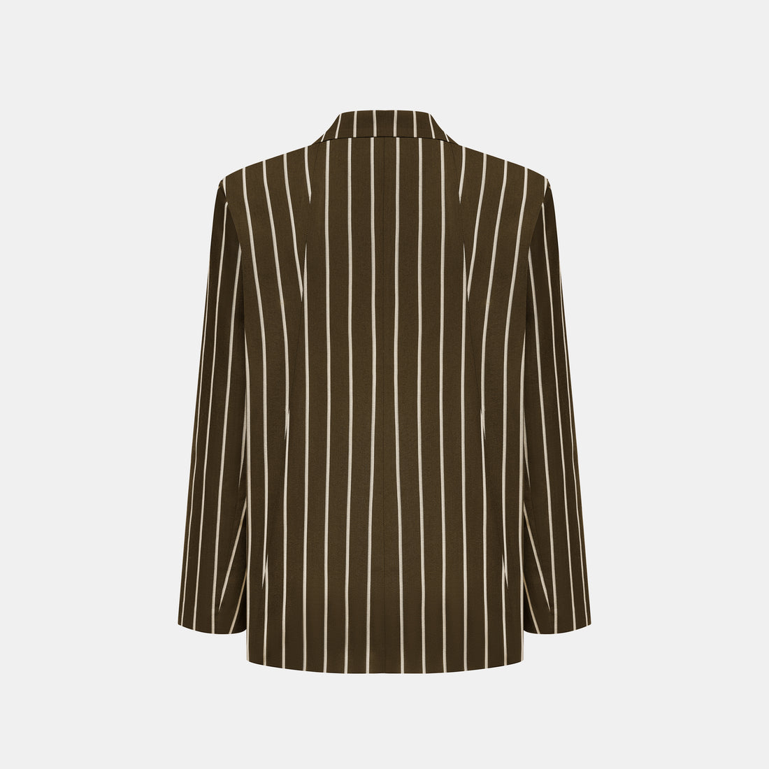 "Speak Sleek."義大利頂級羊毛直條Oversized西裝外套—Canopy Gold樹影金階