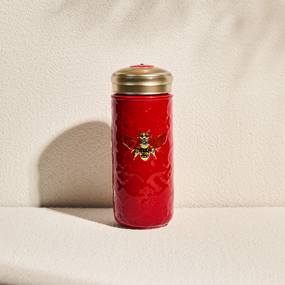 乾唐軒 吉星大蜜蜂水晶隨身杯─ 中國紅描金