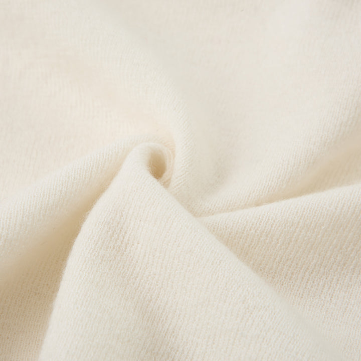 “Winter Diary”Cashmere細緻奶油絨V領Bratop—Snow White羊絨雪白