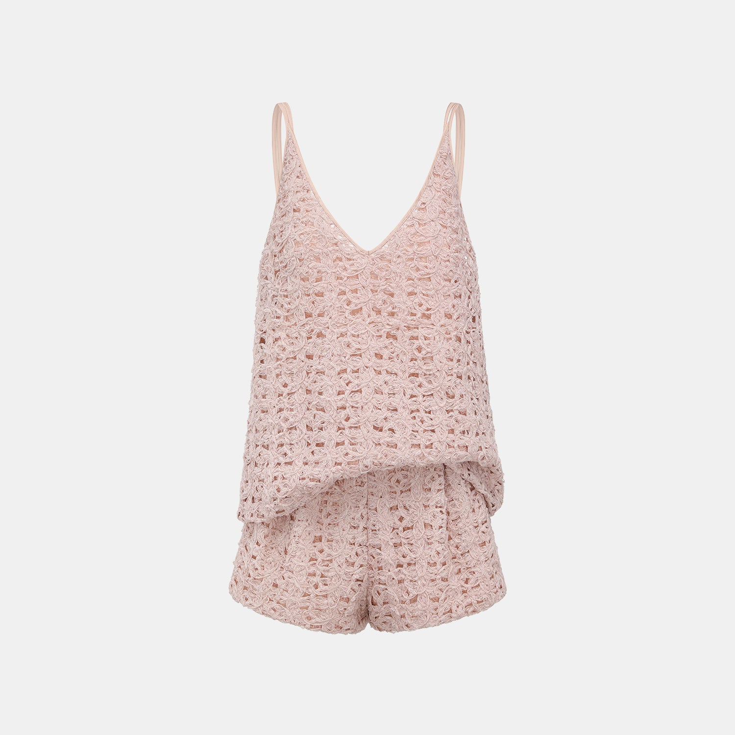 “Sloane Ave."繞畫織藝鏤花蕾絲細肩帶背心—Rose Reverie織夢玫瑰