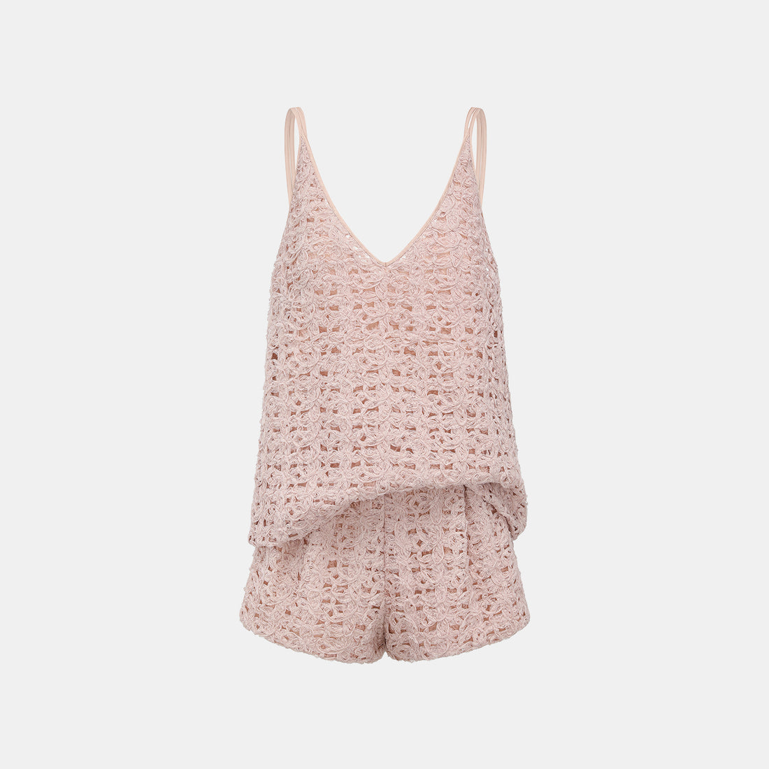 “Sloane Ave."繞畫織藝鏤花蕾絲細肩帶背心—Rose Reverie織夢玫瑰