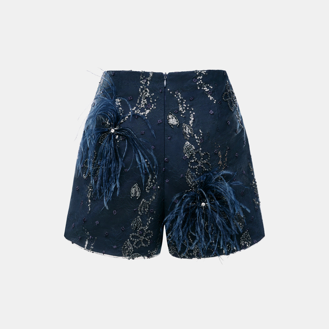 "Imperial Garden Teatime."長羽花繡奢華珠繡蕾絲輕國風短褲—Feather Dream煙羅羽夢
