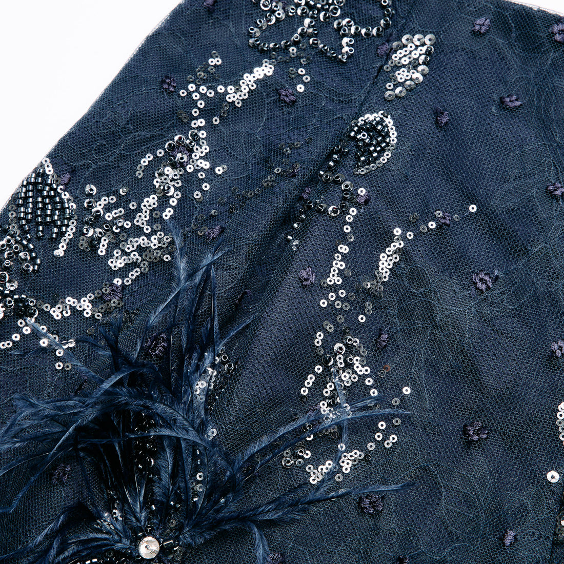 "Imperial Garden Teatime."長羽花繡奢華珠繡蕾絲輕國風短褲—Feather Dream煙羅羽夢