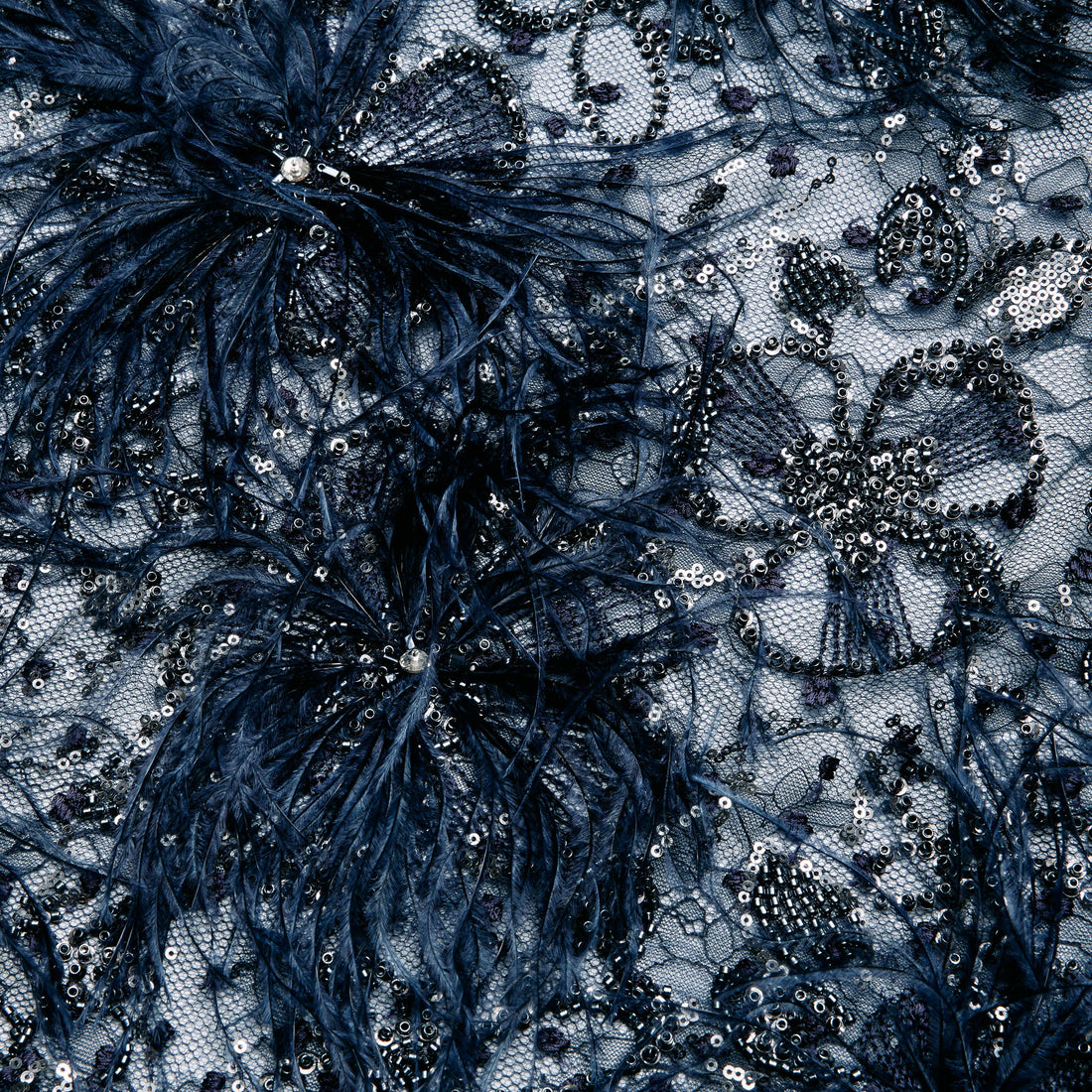 "Imperial Garden Teatime."長羽花繡奢華珠繡蕾絲輕國風短褲—Feather Dream煙羅羽夢