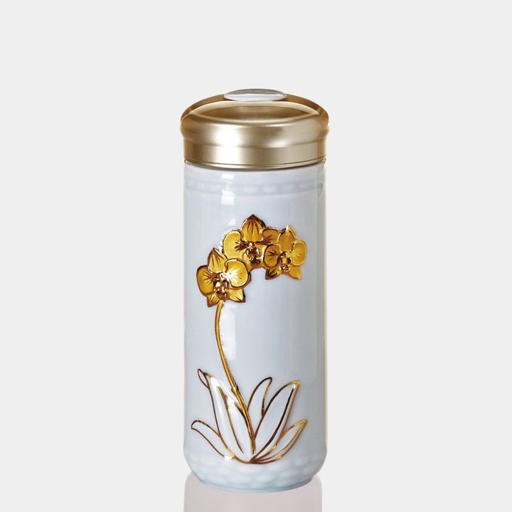乾唐軒 蝴蝶蘭花隨身杯─雪花白金