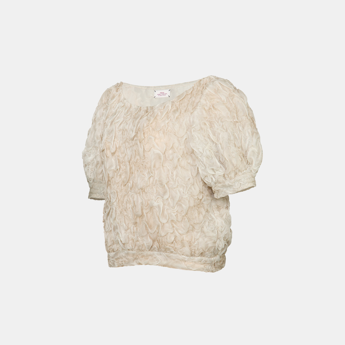 “Gallery Hours” 義大利真絲立體藝術面料上衣—Pearl Mist珍珠之霧