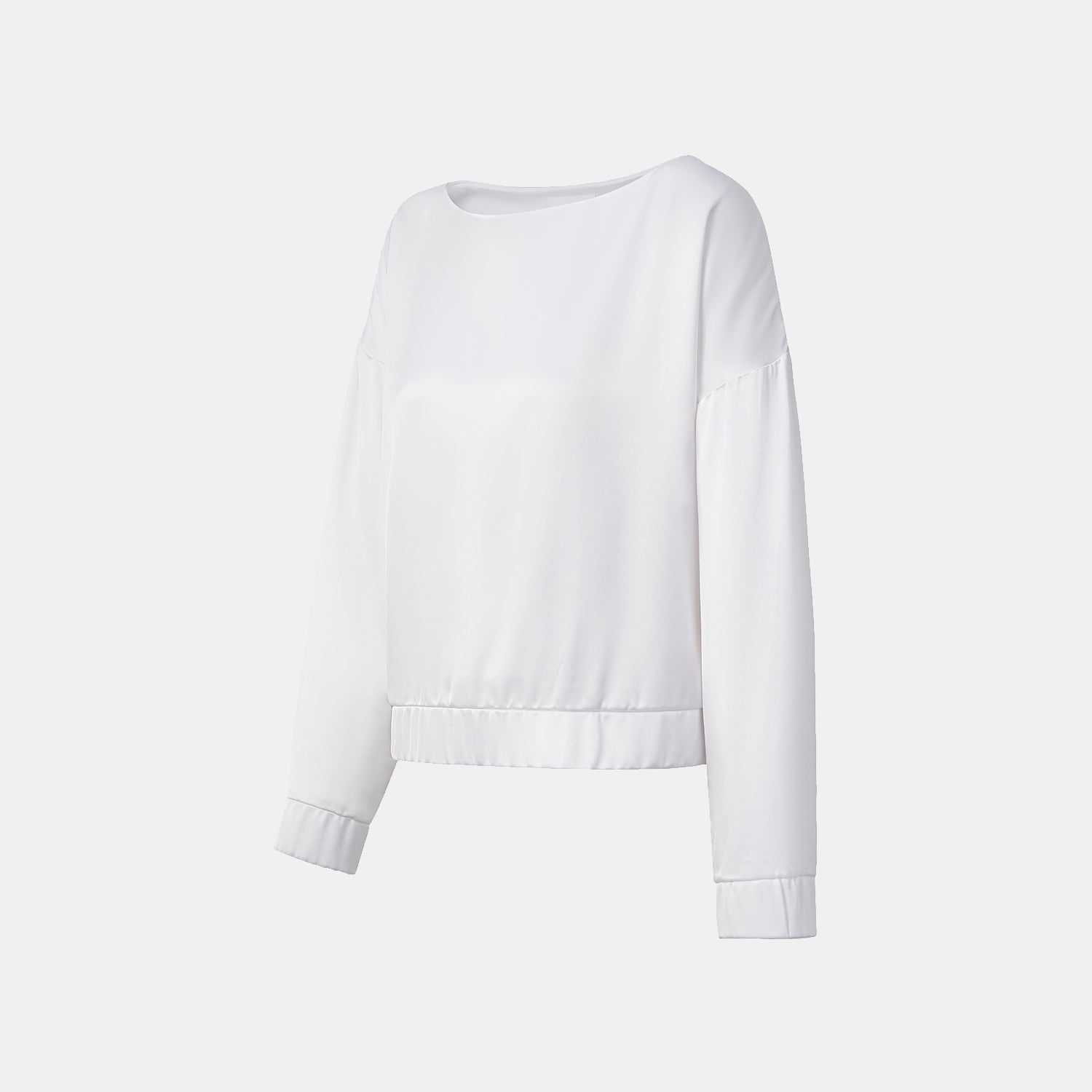 “Easy Go Chic.” Satin Acetate Leisure Suit—White 