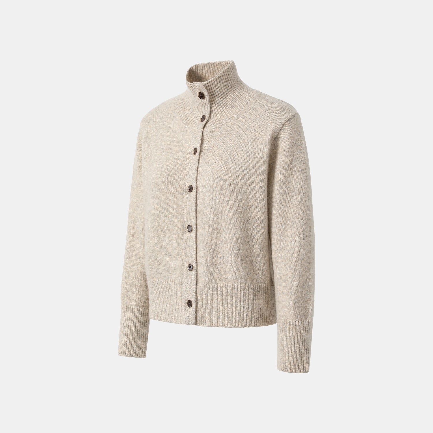 “Winter Diary” Cashmere真絲霧染絨柔細針立領外套—Millhouse Toast焙香磨坊