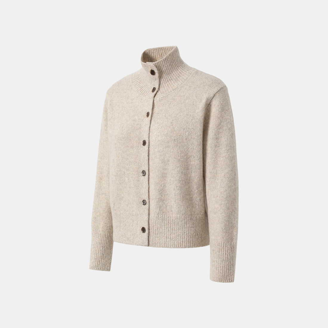 “Winter Diary” Cashmere真絲霧染絨柔細針立領外套—Millhouse Toast焙香磨坊