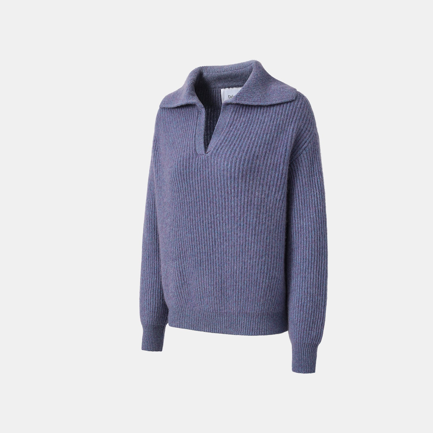 "Winter Diary" 100% Cashmere 粗針大翻領上衣（Yarn by Loro Piana)—Midnight Iris鳶尾暮藍