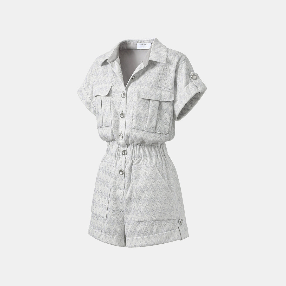 “Autumn Diary”義大利Chevron山形銀燦織紋針織連身褲—Hazy Vale煙嵐悠境