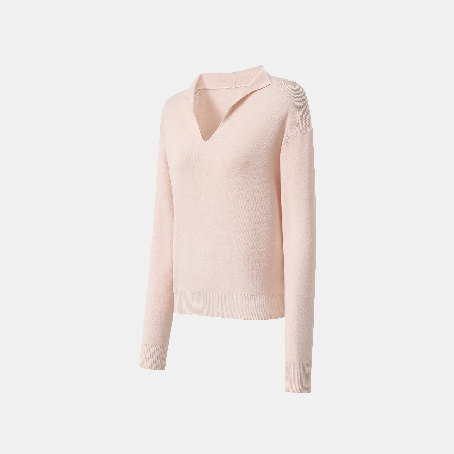 “Spring diary.” Silk Cashmere真絲喀什米爾V領上衣—Rose