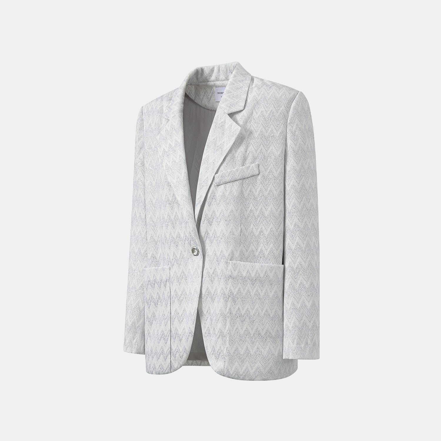 “Autumn Diary”義大利Chevron山形銀燦織紋針織西裝外套—Hazy Vale煙嵐悠境