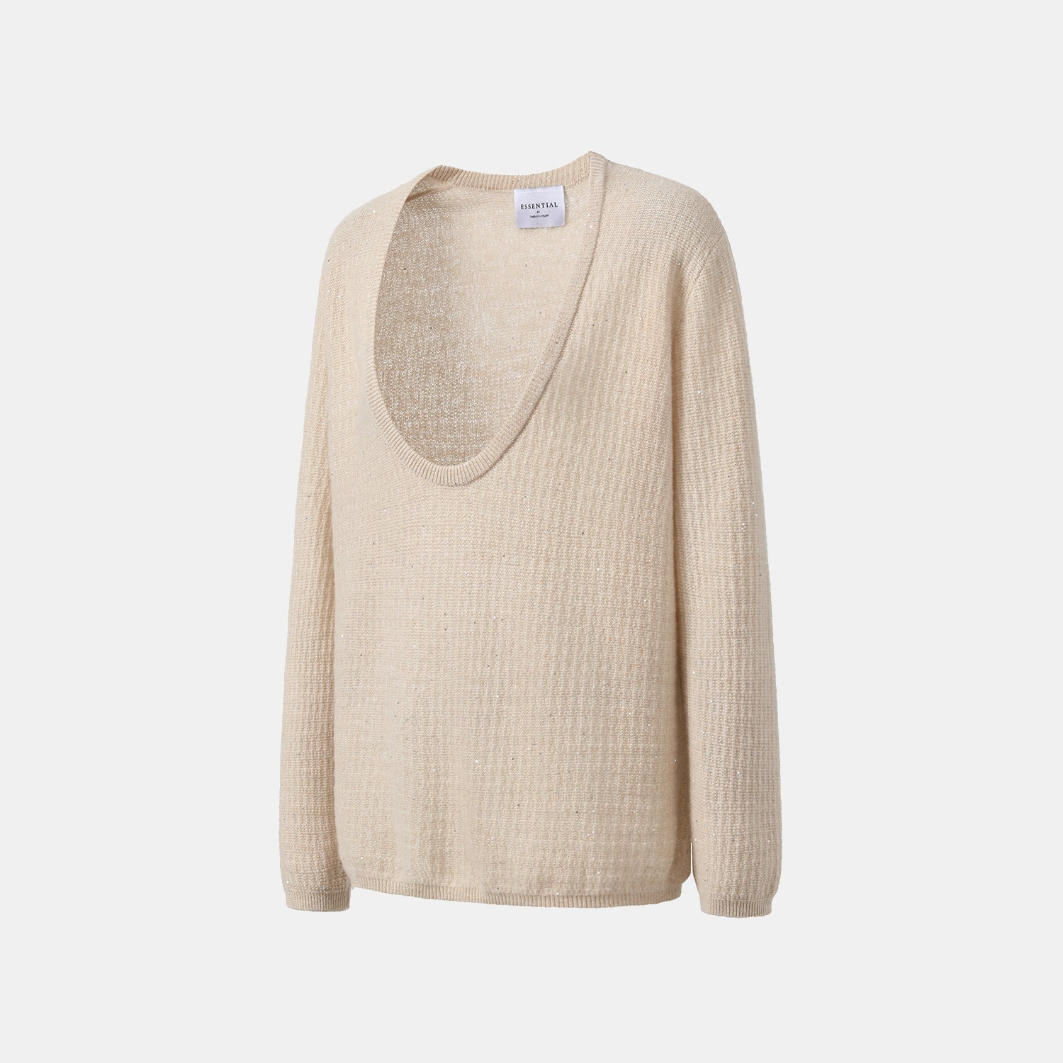 “Autumn Diary” 100% Cashmere極細絨柔星點低弧領針織上衣—Dream of Wheatfield麥田之夢