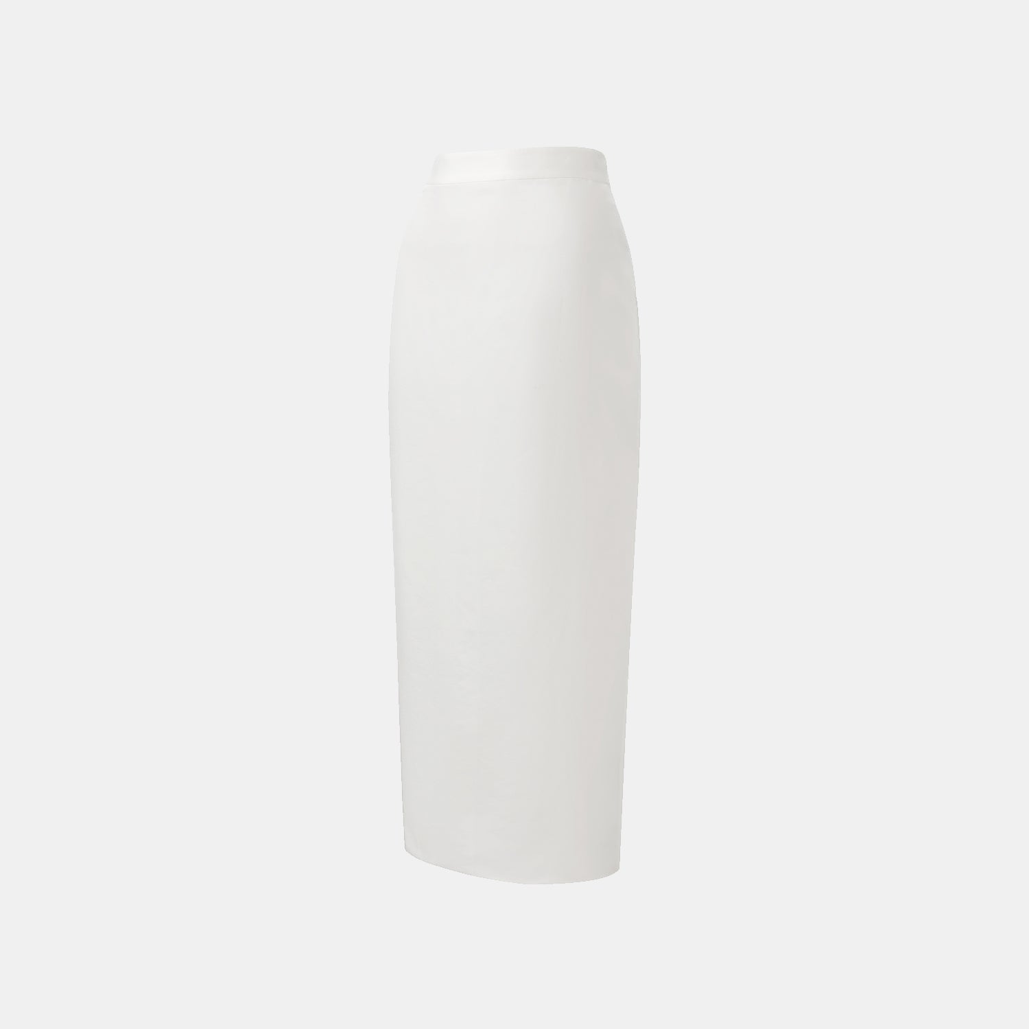 “知性時刻” 天絲緞面雪紡鉛筆裙—簡白