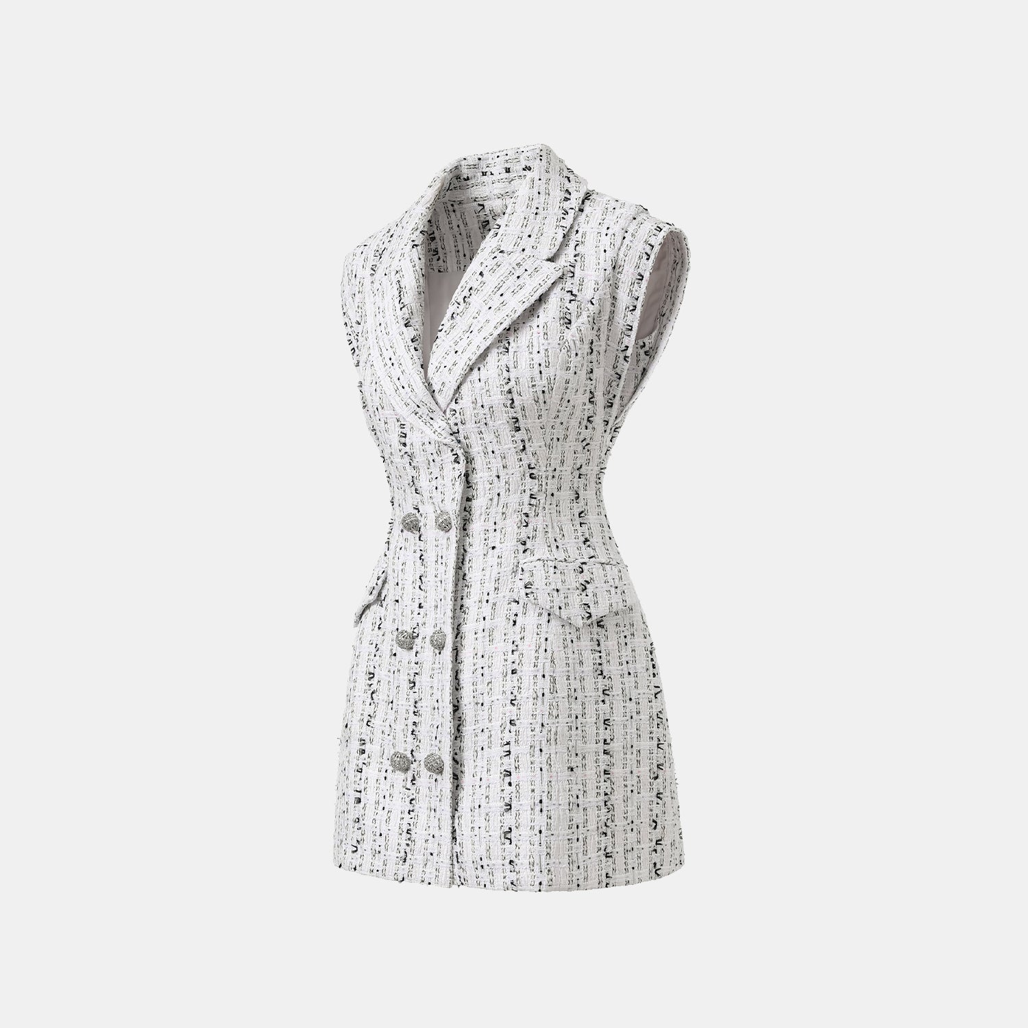 "Arcade of CherJoy Atelier." 法國夏日輕薄花呢立體剪裁馬甲背心洋裝—Celestial Ink