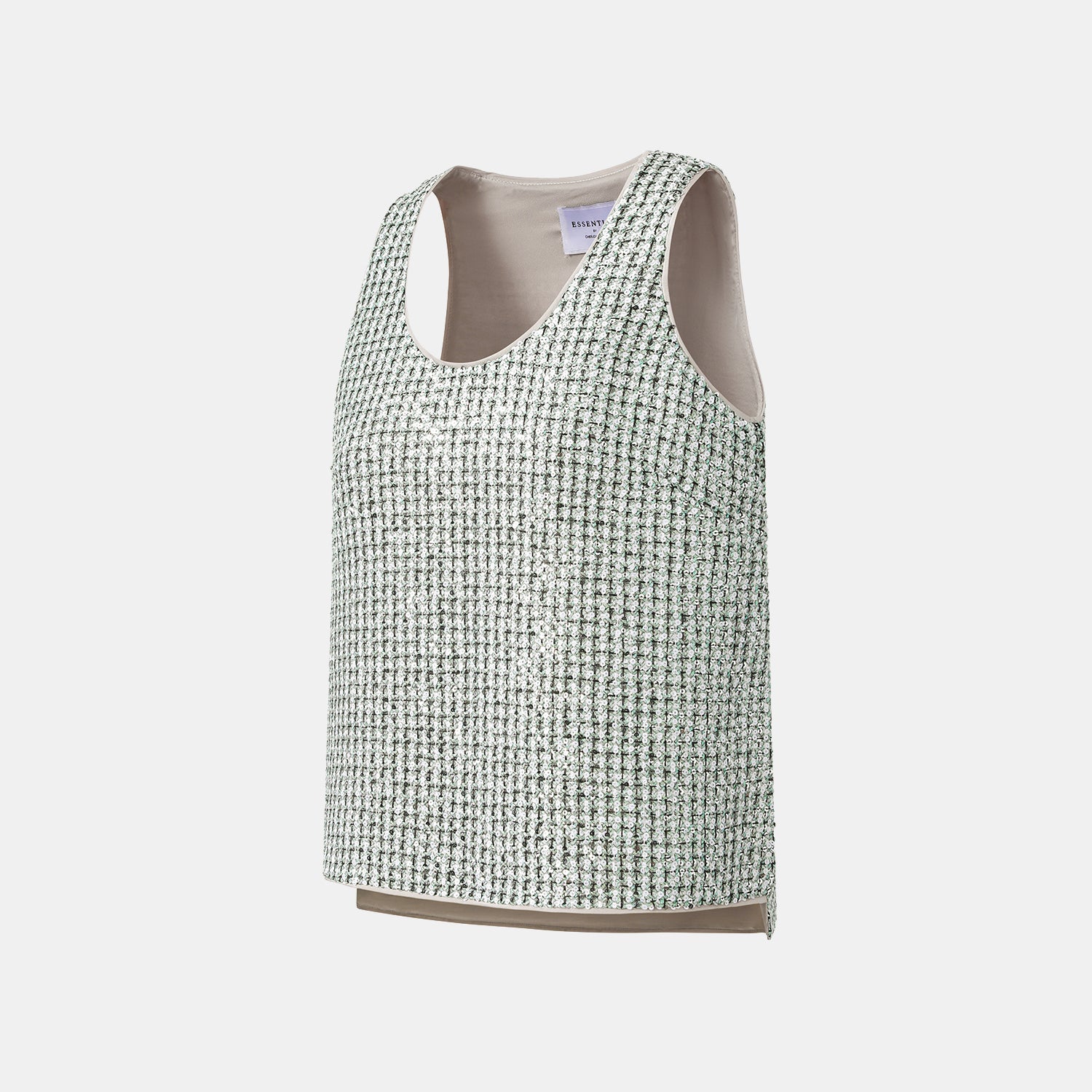 “Weekend at Monaco” 彩織亮片鑲藝花呢背心—Chartreuse Swizzle夏翠絲旋舞