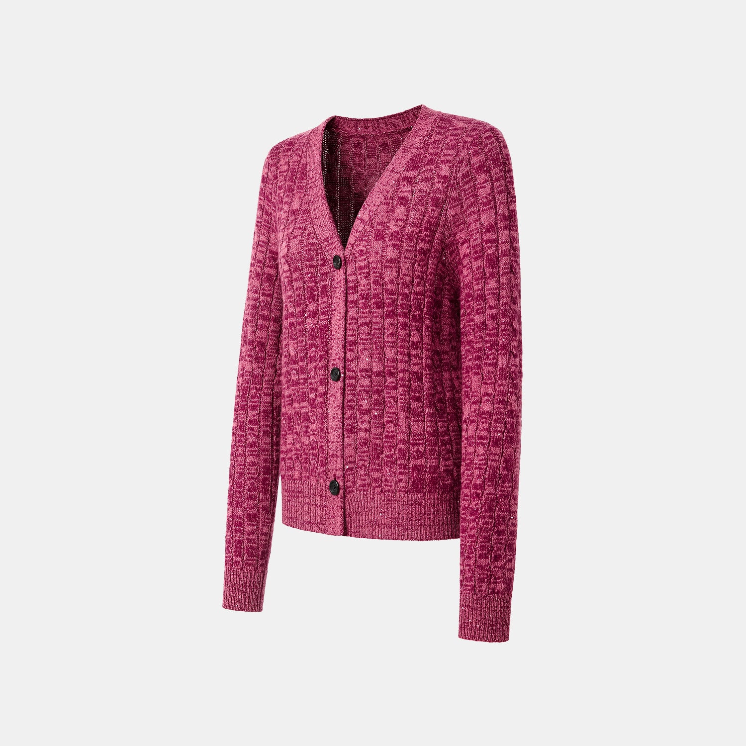 “Winter diary.” 100% Cashmere 亮片麻花編織針織開衫—Luck