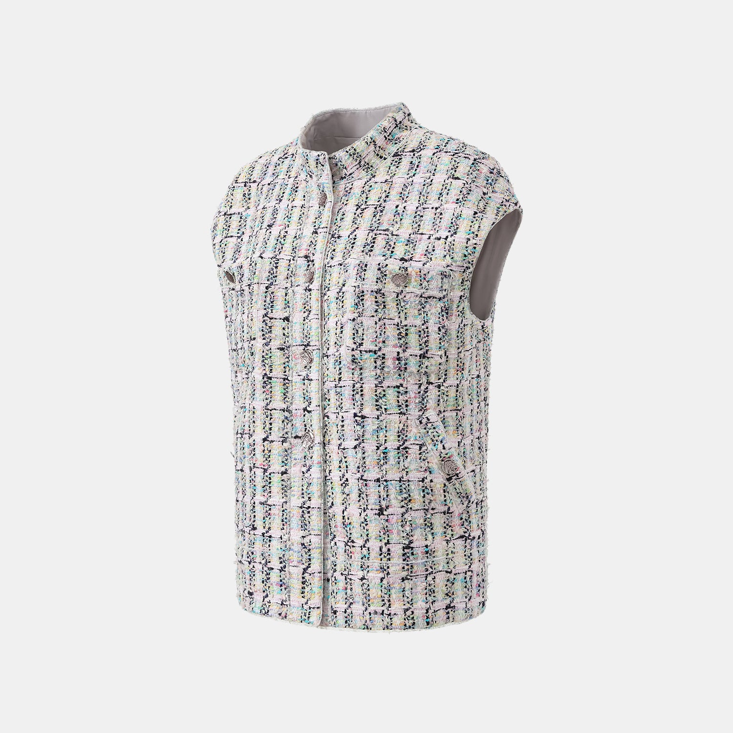 “Weekend at Monaco” 法國輕薄花呢Oversized馬甲背心—Dewy Lawn野境綴影