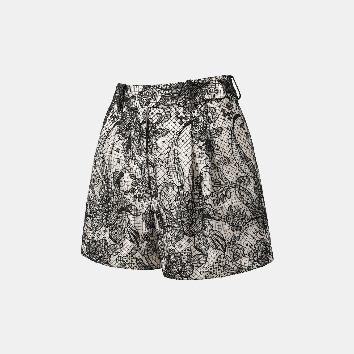 “Weekend At Monaco."鏤雕浮紋織花蕾絲短褲—Velvet Noir絲絨夜