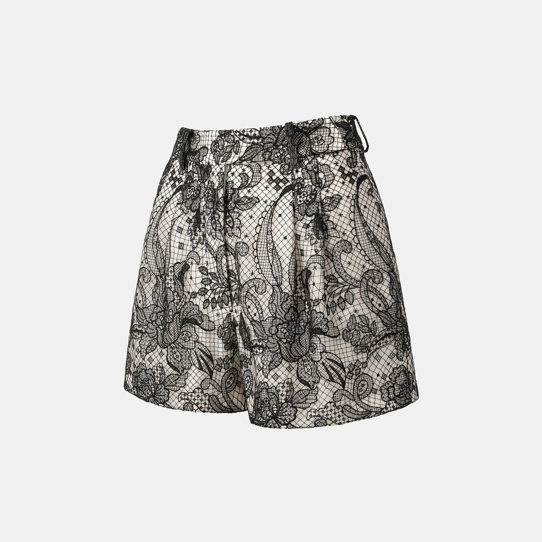 “Weekend At Monaco."鏤雕浮紋織花蕾絲短褲—Velvet Noir絲絨夜