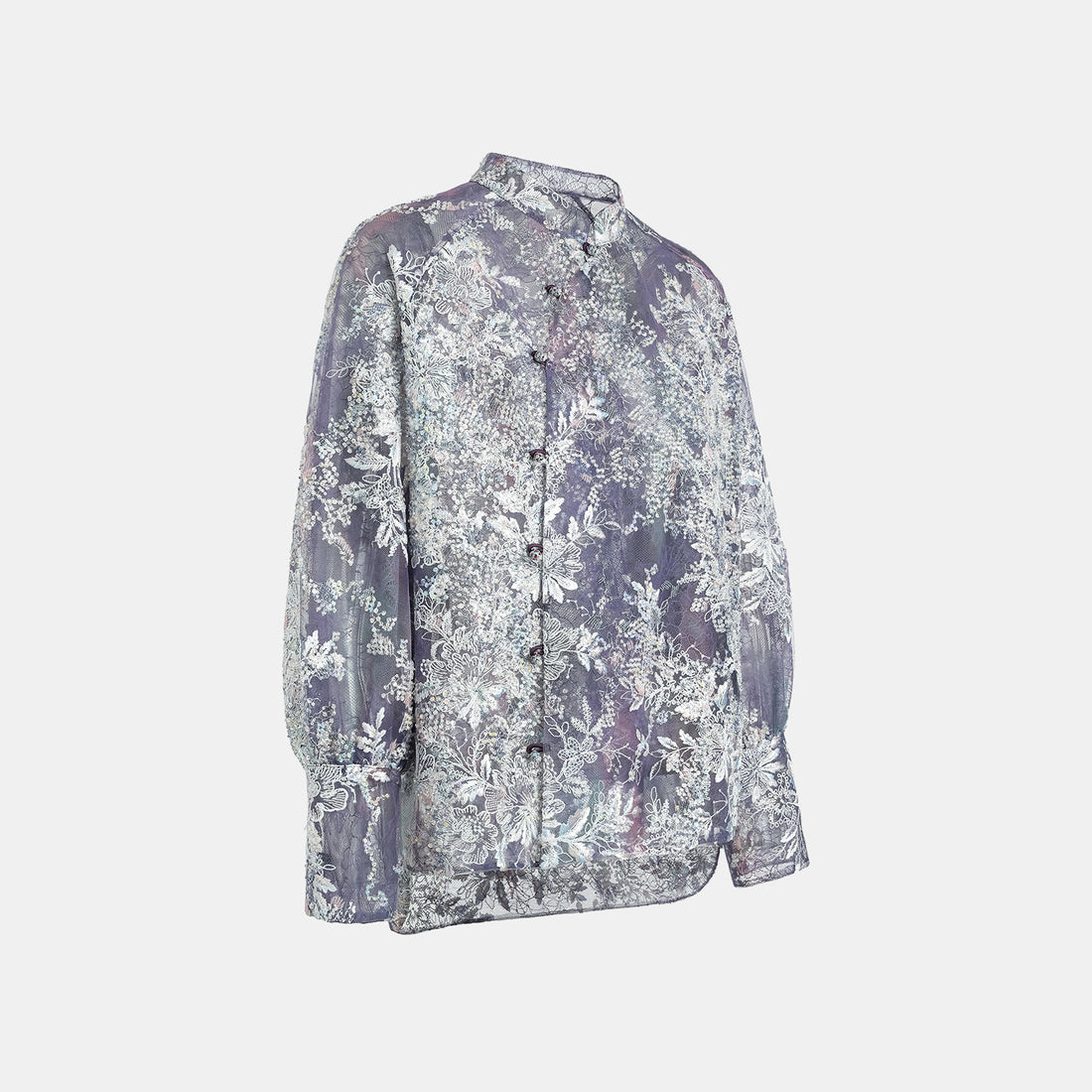 "Imperial Garden Teatime"緞染繡霞奢華珠繡蕾絲輕國風上衣—Nocturne Bloom凝夜浮香