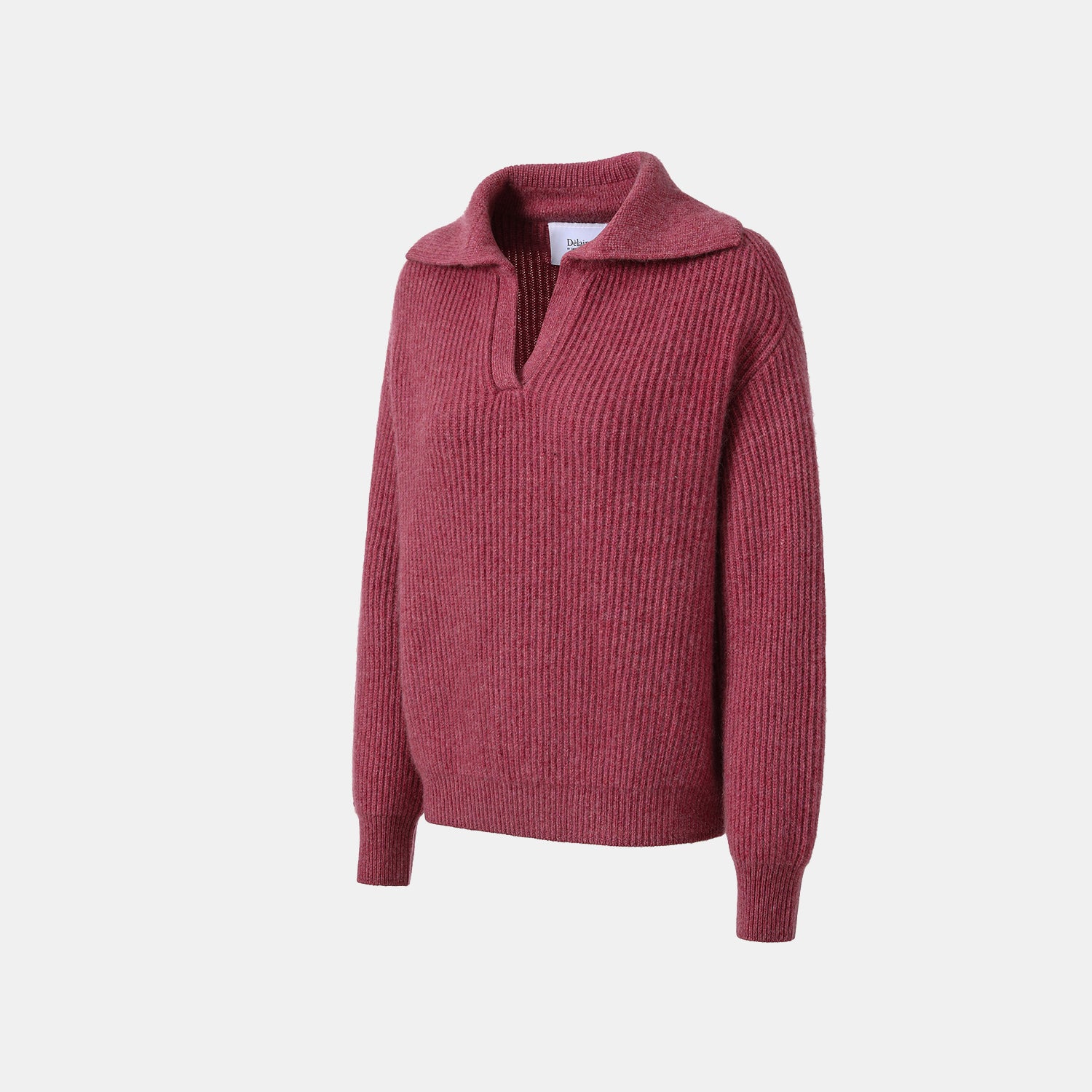 "Winter Diary" 100% Cashmere 粗針大翻領上衣（Yarn by Loro Piana)—Cranberry Wine醺紅莓酒