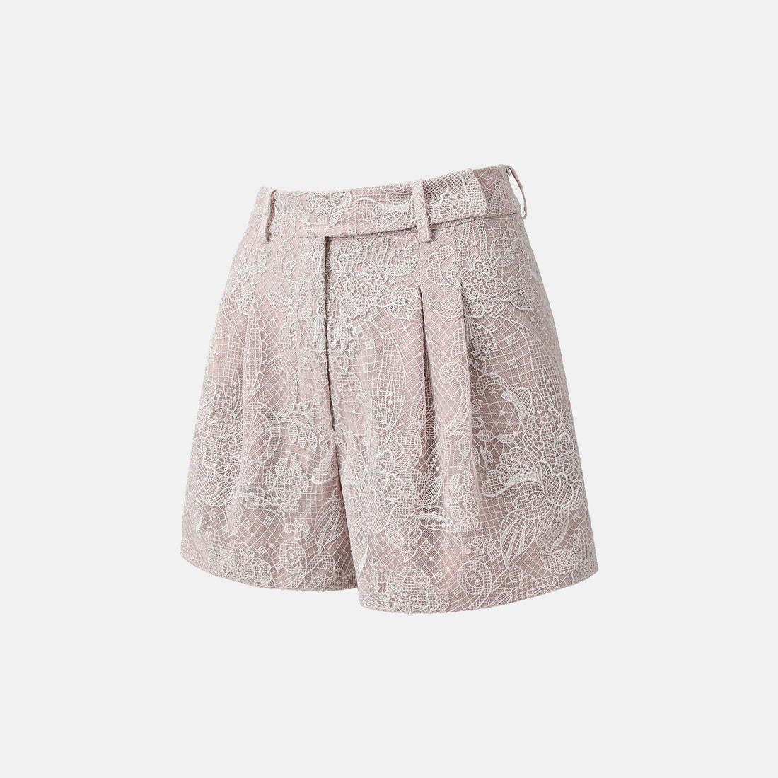 “Weekend At Monaco."鏤雕浮紋織花蕾絲短褲—Misty Rose薄霧玫瑰