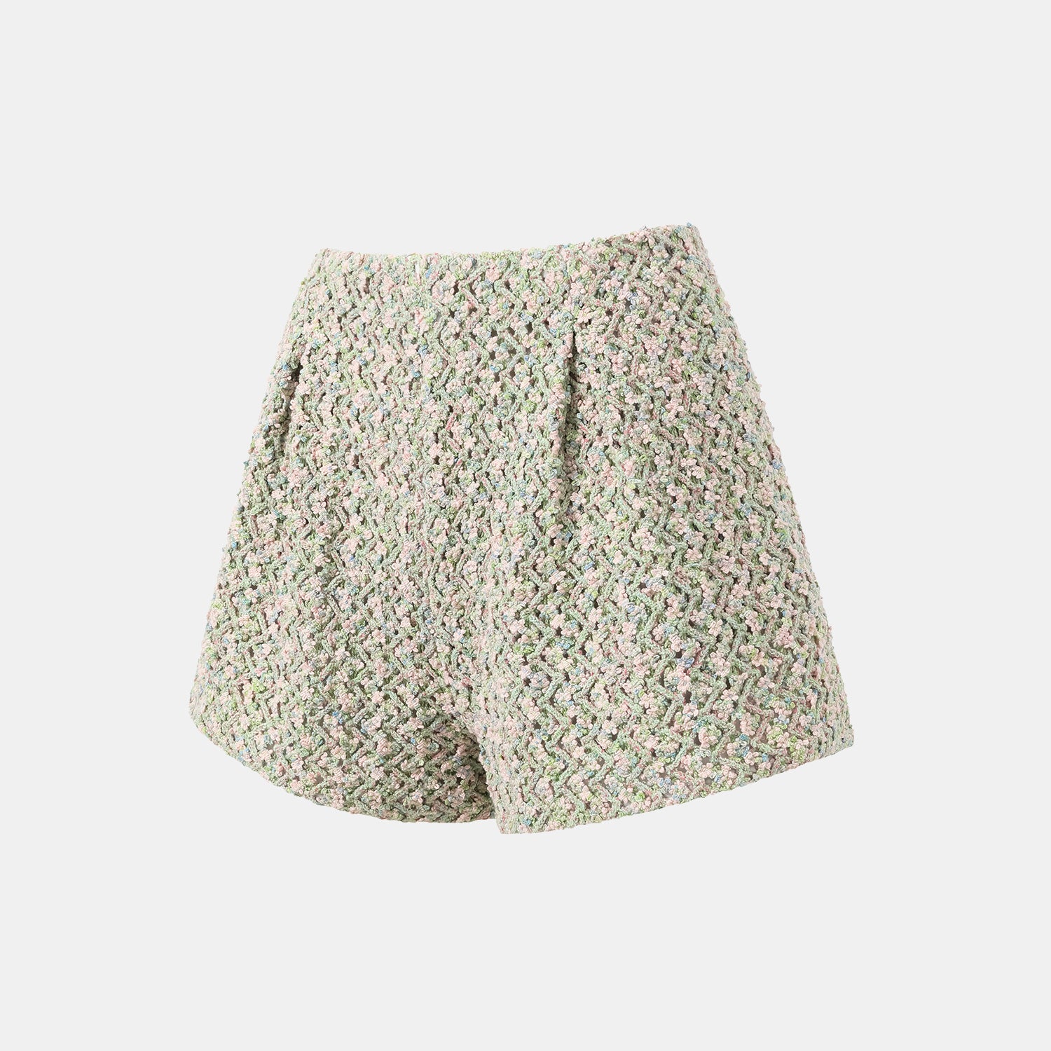 “Sloane Ave."法國高級訂製蕾絲勾織花呢短褲 —Dewdrop Bloom莫內睡蓮・晨露