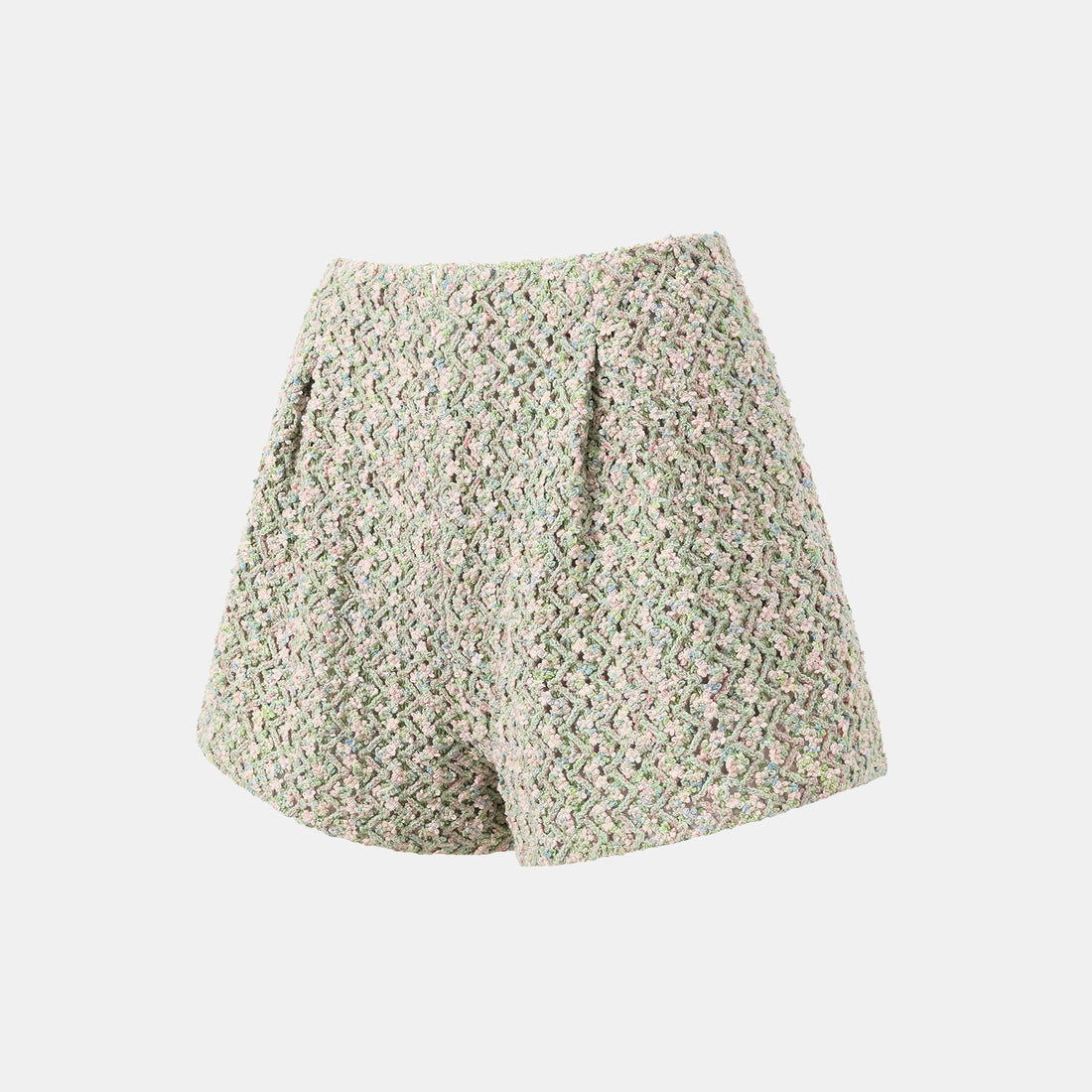 “Sloane Ave."法國高級訂製蕾絲勾織花呢短褲 —Dewdrop Bloom莫內睡蓮・晨露
