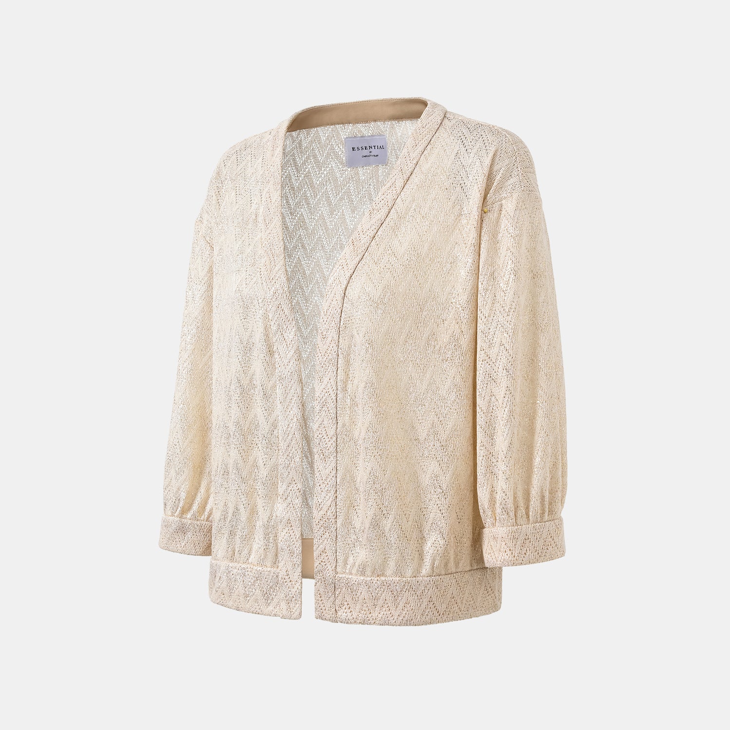 “Summer Diary” 義大利Chevron山形金縷織紋針織開衫—Isle Breeze沙嶼暖風