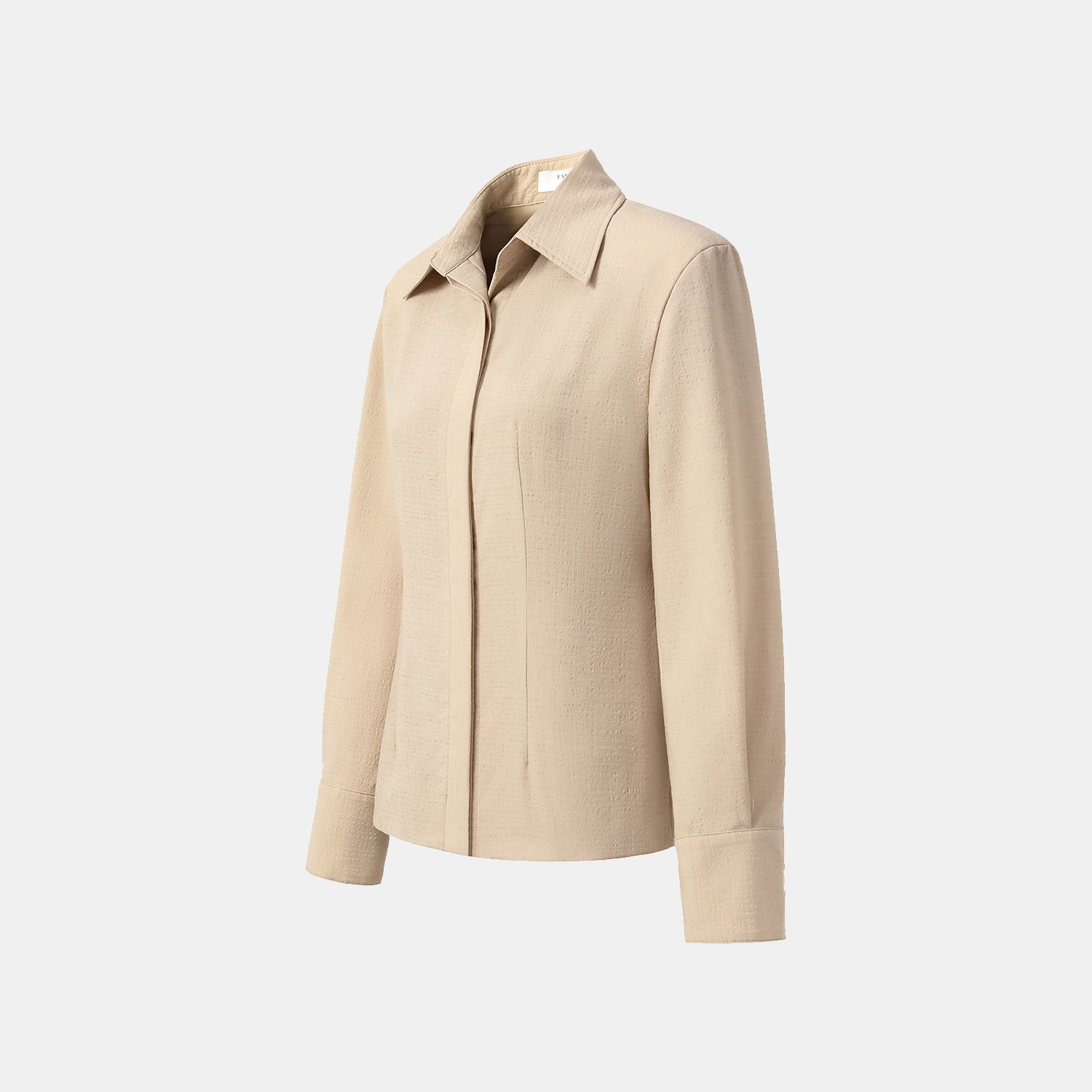 “Easy go Chic” 華夫格墊肩襯衫/短褲套裝—駝