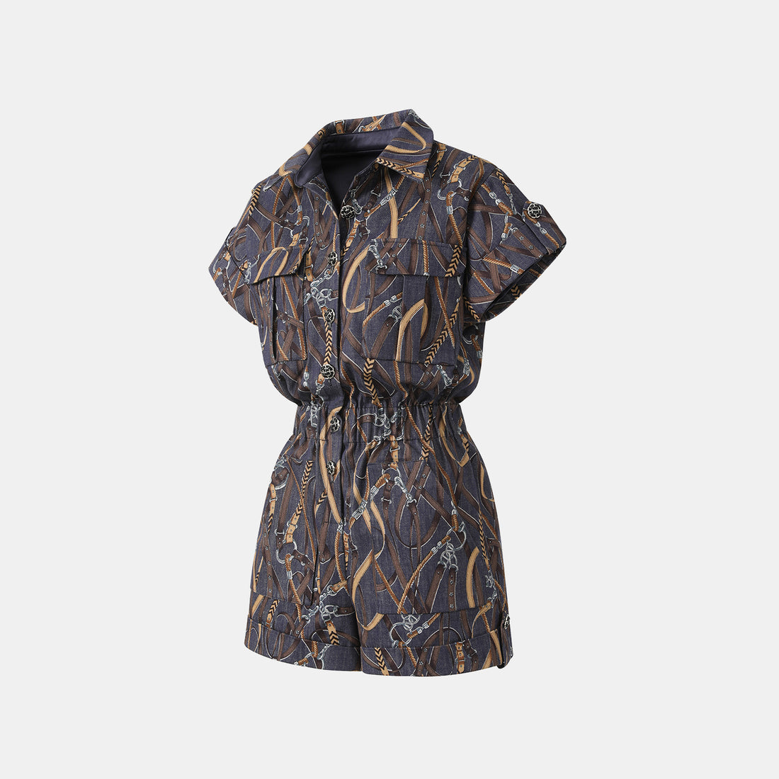 “Easy Go Chic”義大利鍊飾繪印工藝牛仔連身褲—Midnight Gallop詩夜漫行