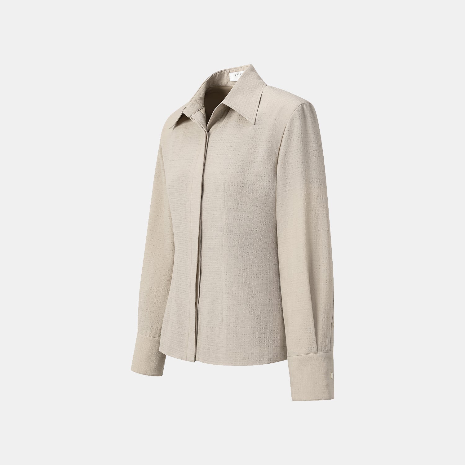 “Easy go Chic” 華夫格墊肩襯衫/短褲套裝—大象灰