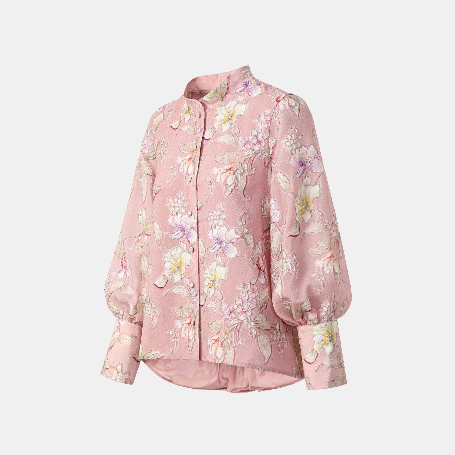 "Imperial Garden Teatime” 義大利手繪真絲面料特殊剪裁國風襯衫