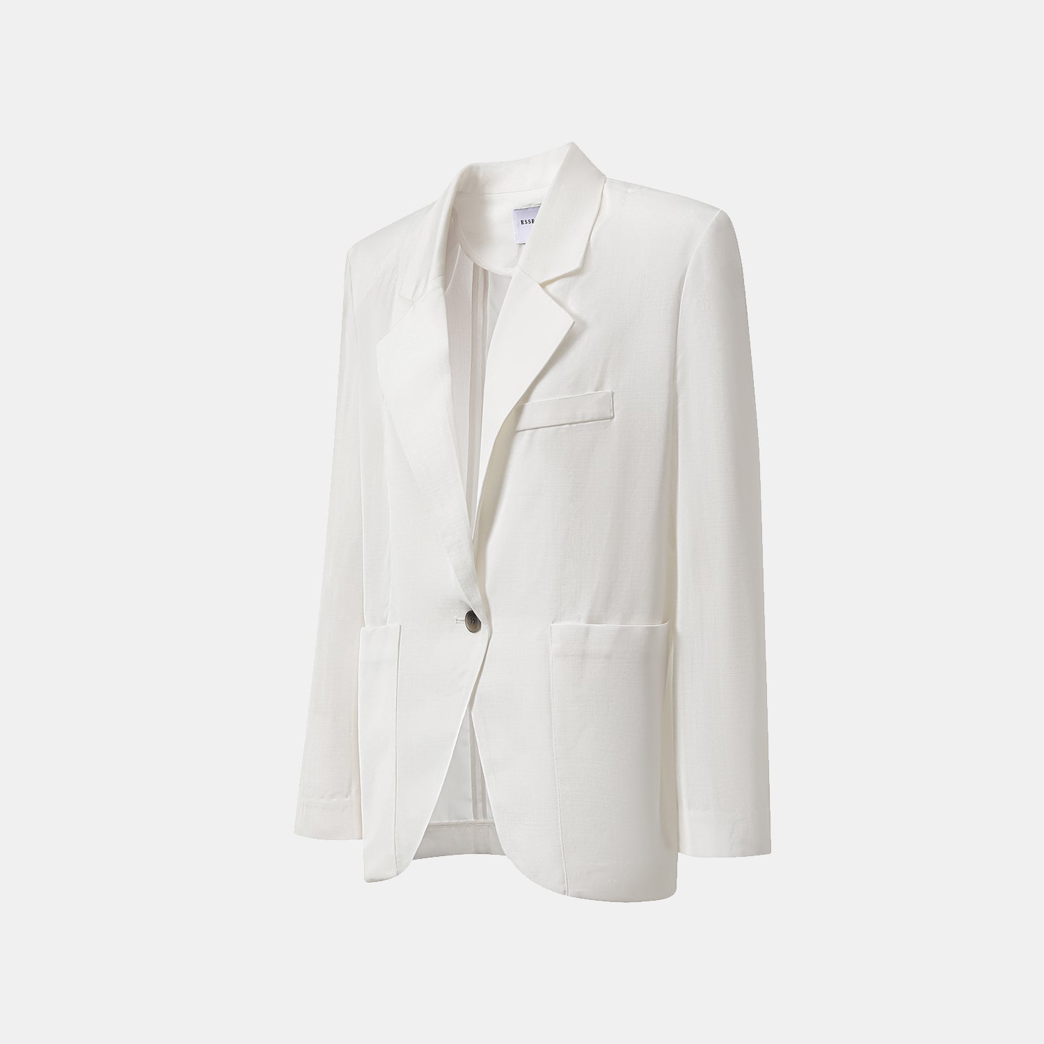 "Speak Sleek" 奢華輕薄麻感肌理醋酸Oversized西裝外套—Ivory