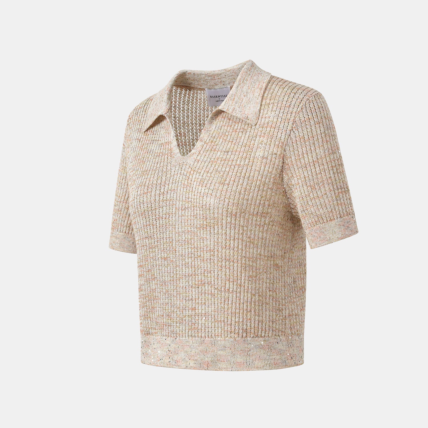 "Summer diary." 雲染鑲華鏤紋工藝針織上衣—Coral Horizon澄沐