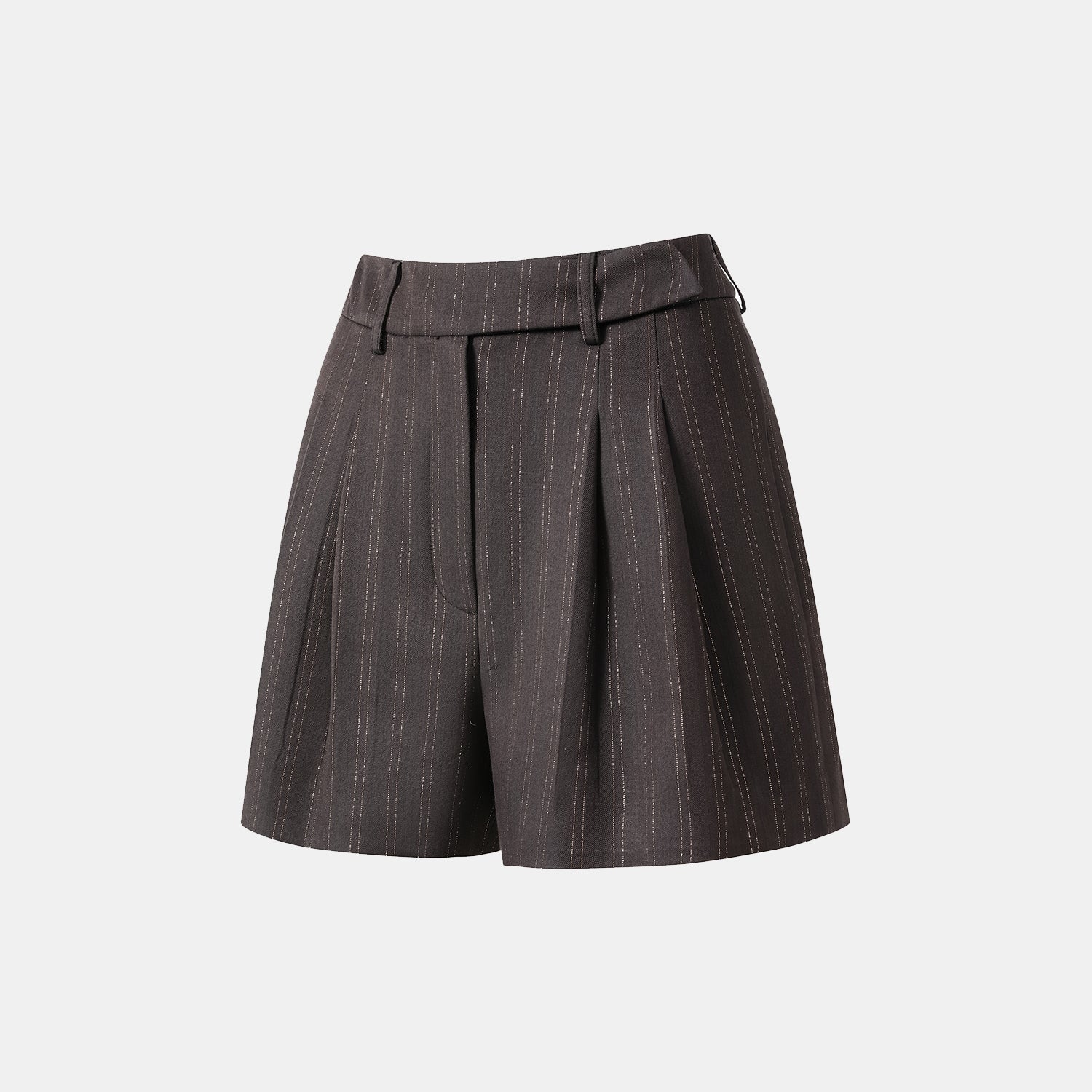 "Speak Sleek." 義大利織金工藝直條西裝短褲—InK