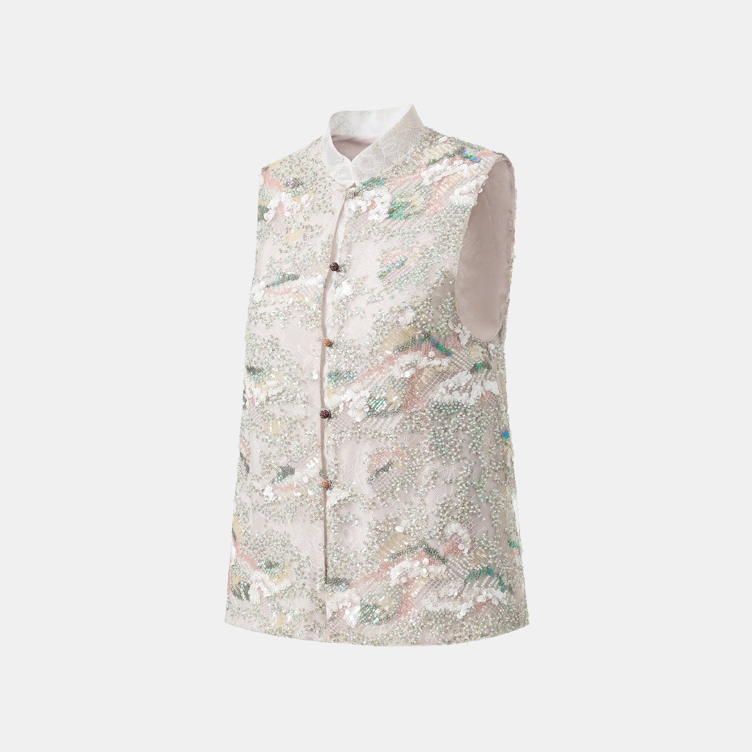 "Imperial Gala." 奢華蕾絲珠繡輕國風馬甲背心—疏影輕煙