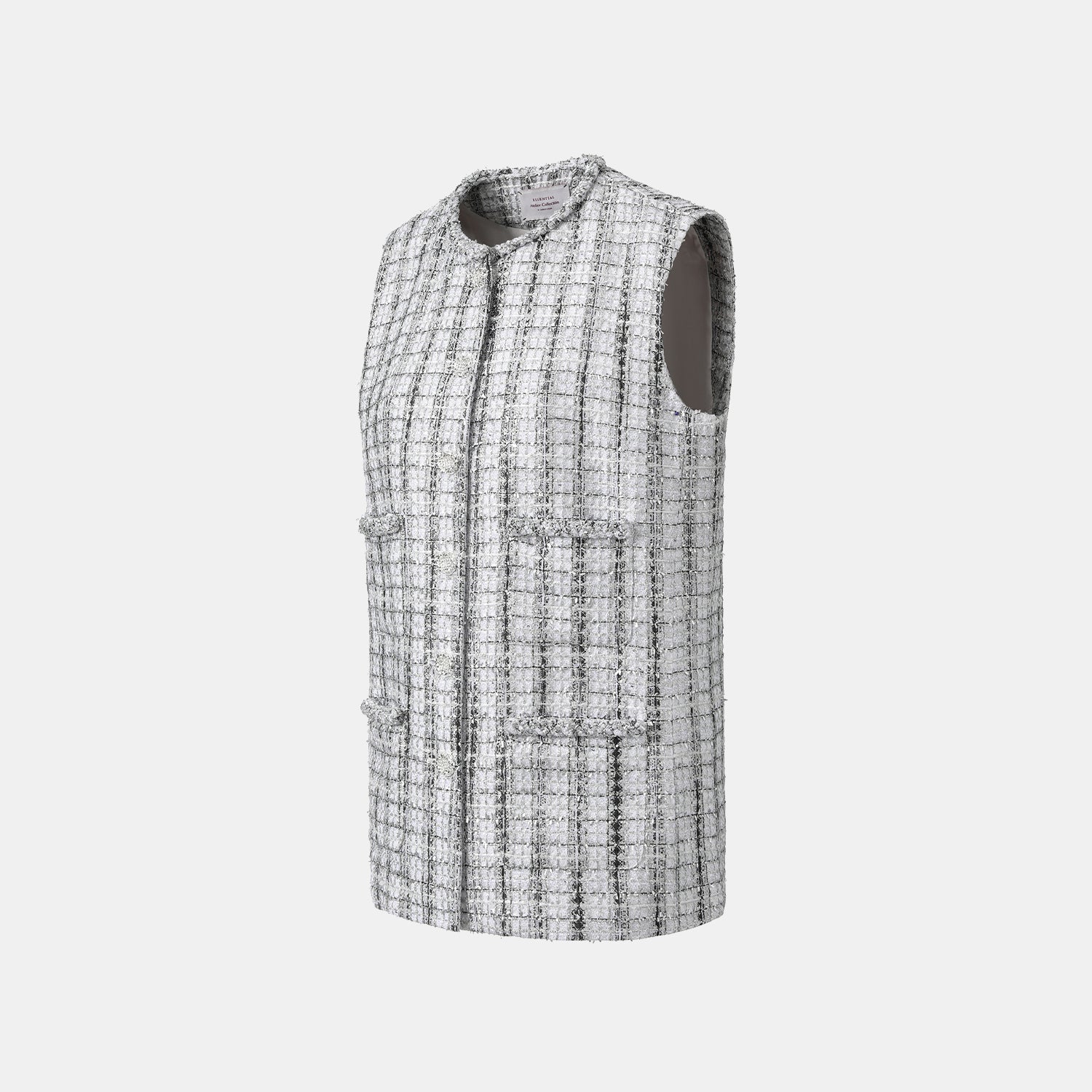 "Sloane Ave." 法國頂級銀燦工藝蕾絲花呢馬甲背心—Reflet Parisien巴黎倒影