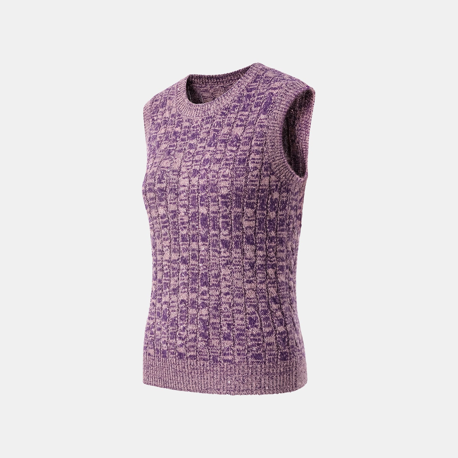 “Winter diary.” 100% Cashmere 亮片麻花編織針織背心—Charm