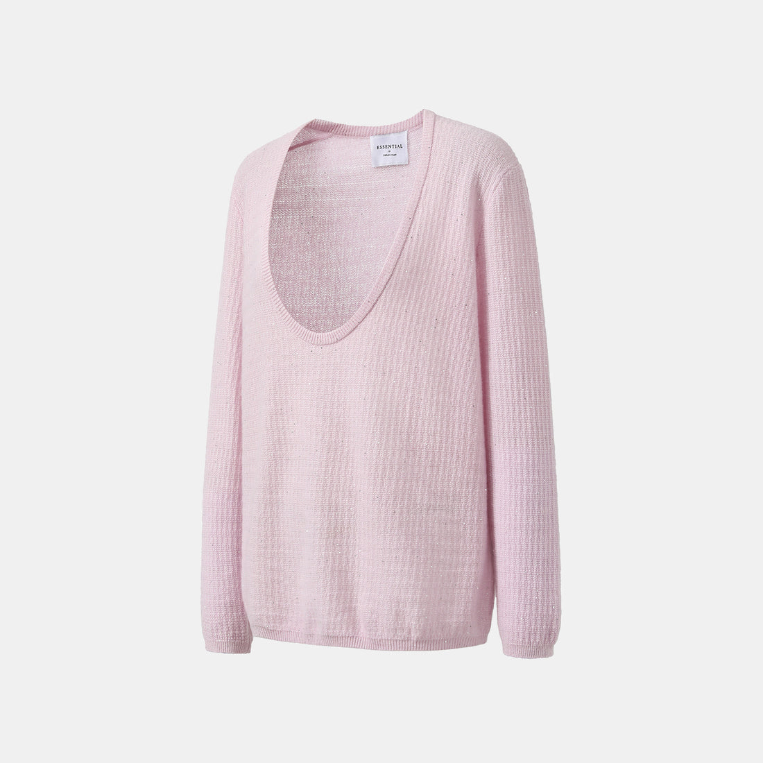 “Autumn Diary” 100% Cashmere極細絨柔星點低弧領針織上衣—Lilac Dawn紫丁曙夢