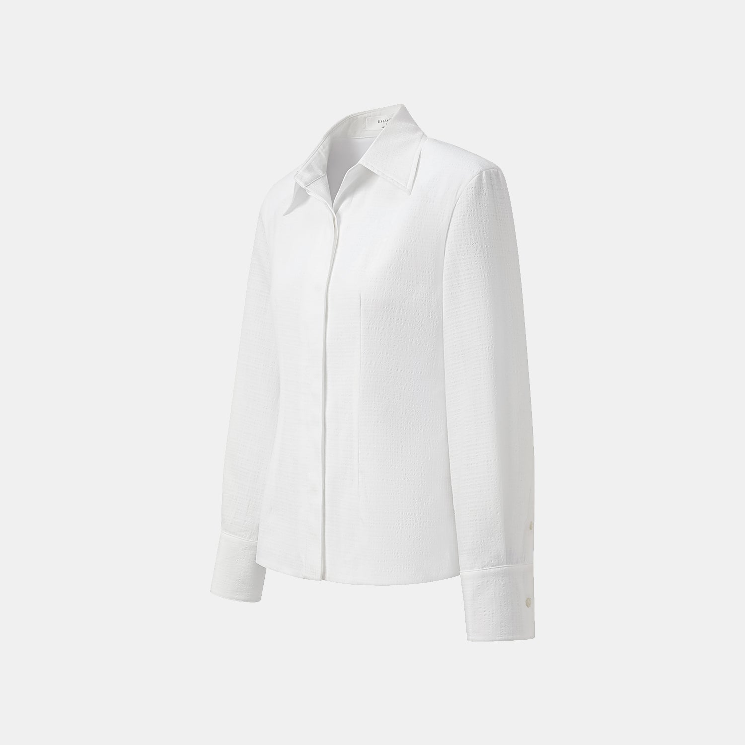 “Easy go Chic” 華夫格墊肩襯衫/短褲套裝—白