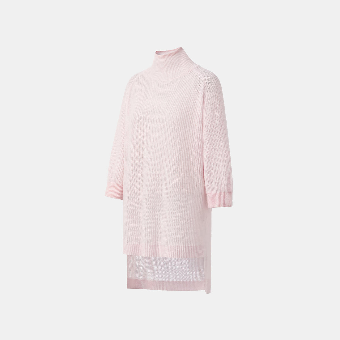 "Autumn Diary" Silk Cashmere Turtleneck Tunic—Rose Water 