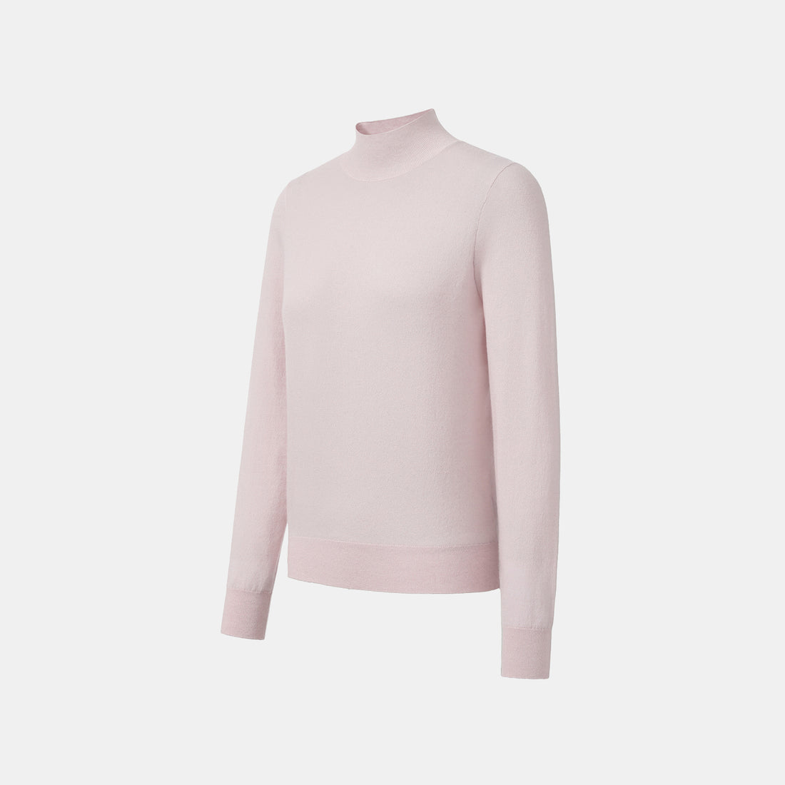 “Winter Diary"Cashmere極簡純色立領針織衫—Blush Breeze玫瑰胭粉