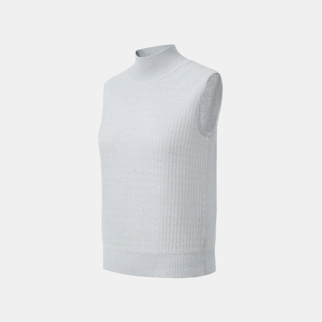 “Autumn Diary” 100% Cashmere極細絨柔星點高領針織背心—Nebula Veil霧影星河