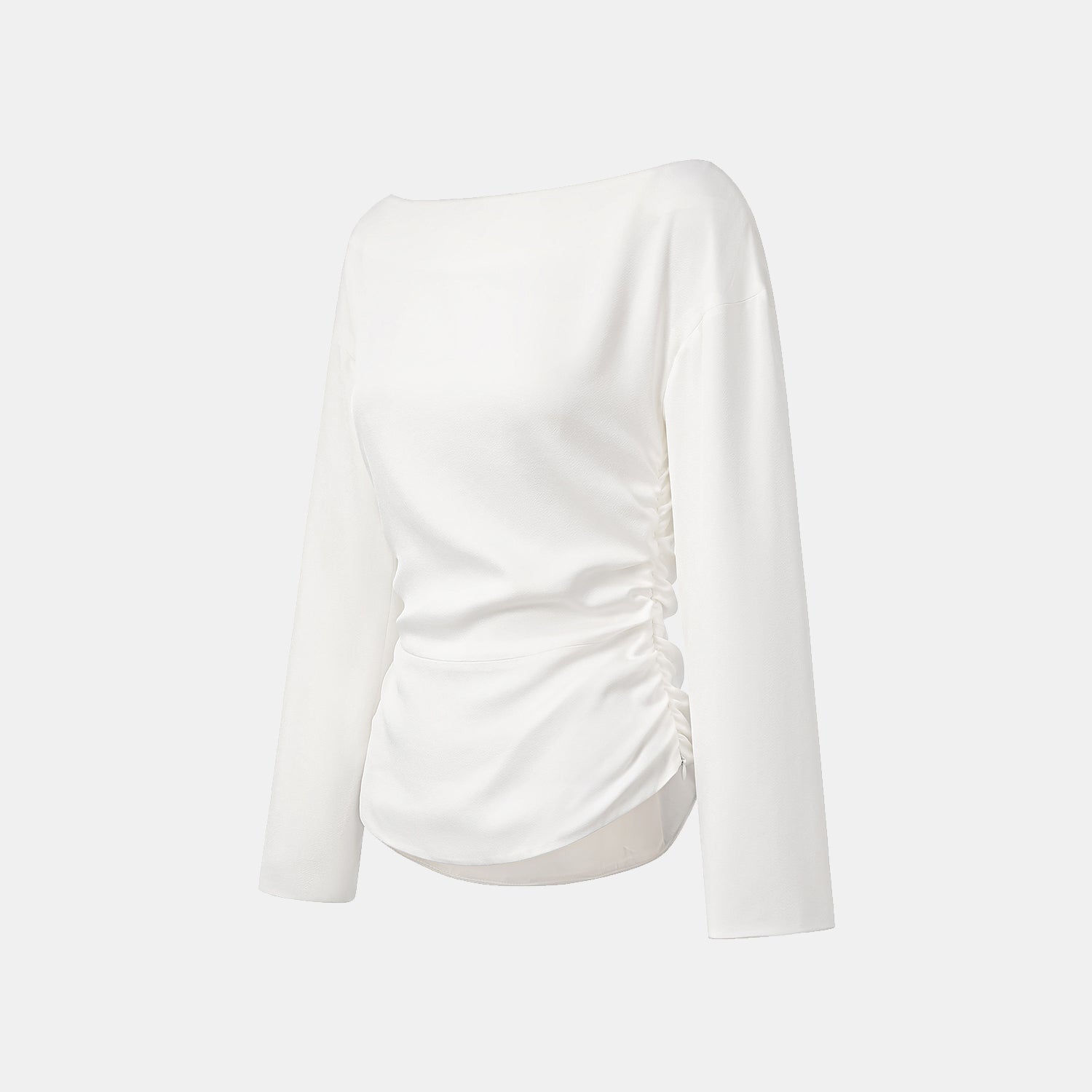 "Mayfair Datenight." Crystal scale acetate Hepburn collar top - white 