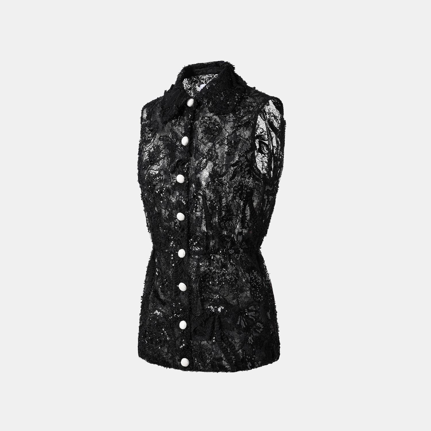 "Weekend at Monaco."奢華畫藝珠繡蕾絲狩獵背心-Nuit Parfumée 暗香